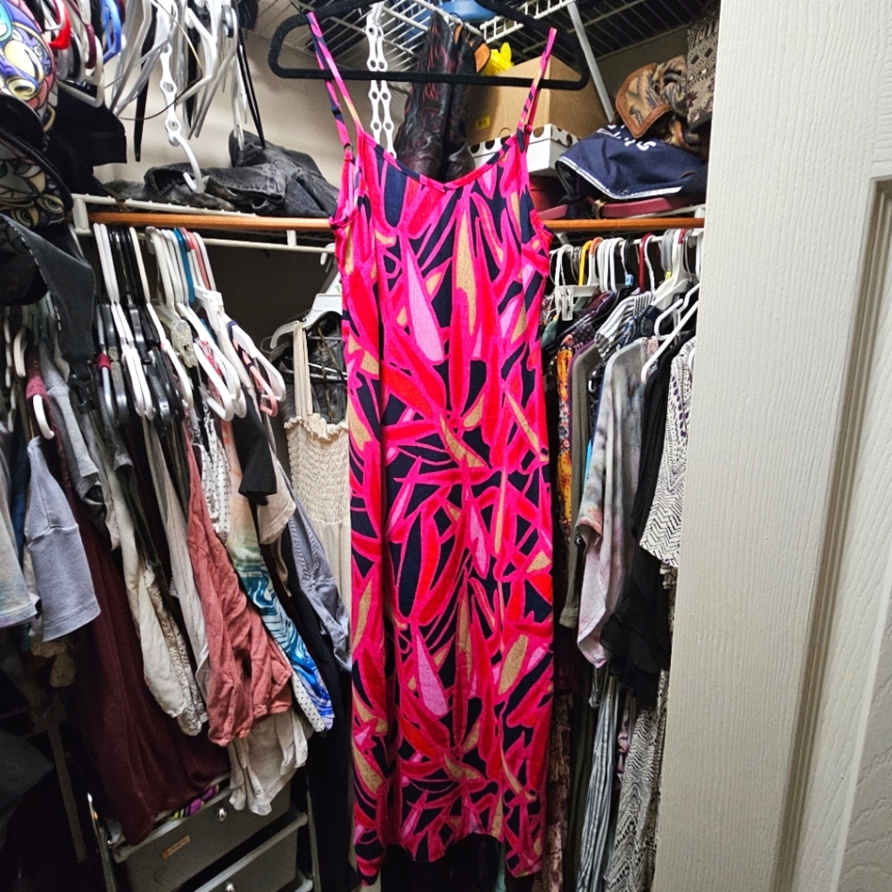 NWT Nic + Zoe Small Printed Pink Maxi Dress
